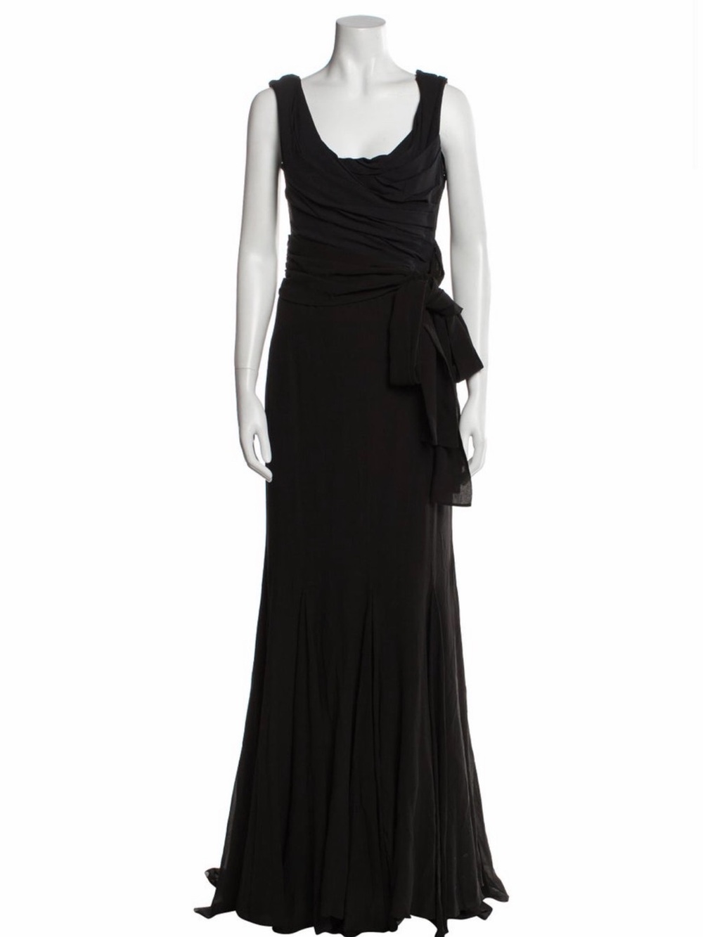 Dolce & Gabbana Black Vintage Long Silk  Dress